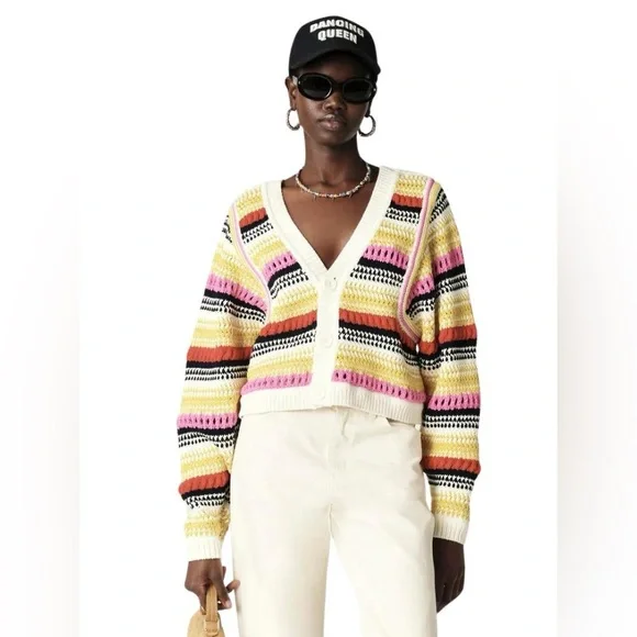 Ba&sh ~ Romy Reversible Cardigan- Multicolour - Picture 3 of 17